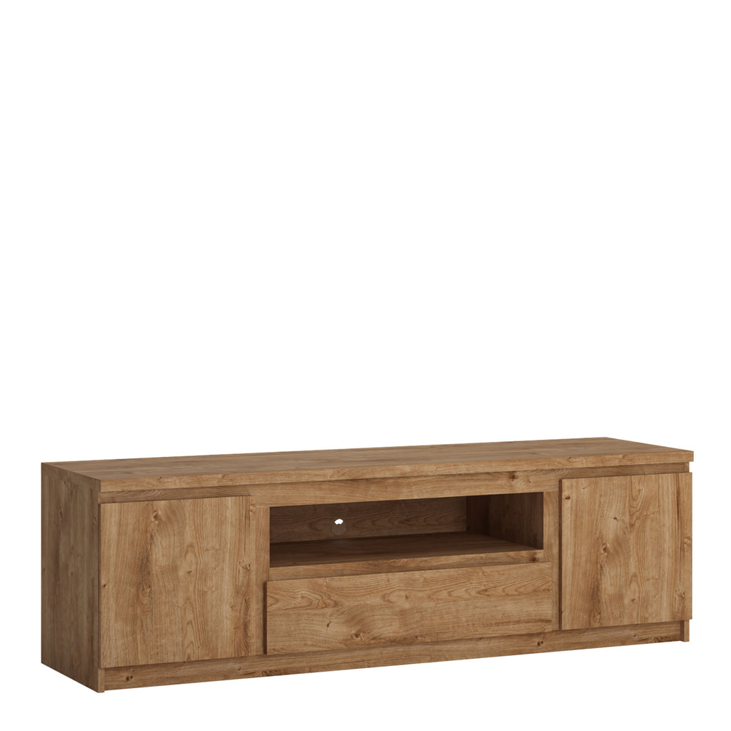 Faraday 2 Door 1 Drawer 166cm Wide TV Cabinet in Oak