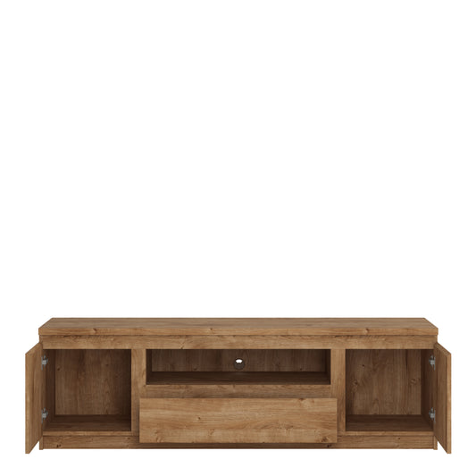 Faraday 2 Door 1 Drawer 166cm Wide TV Cabinet in Oak