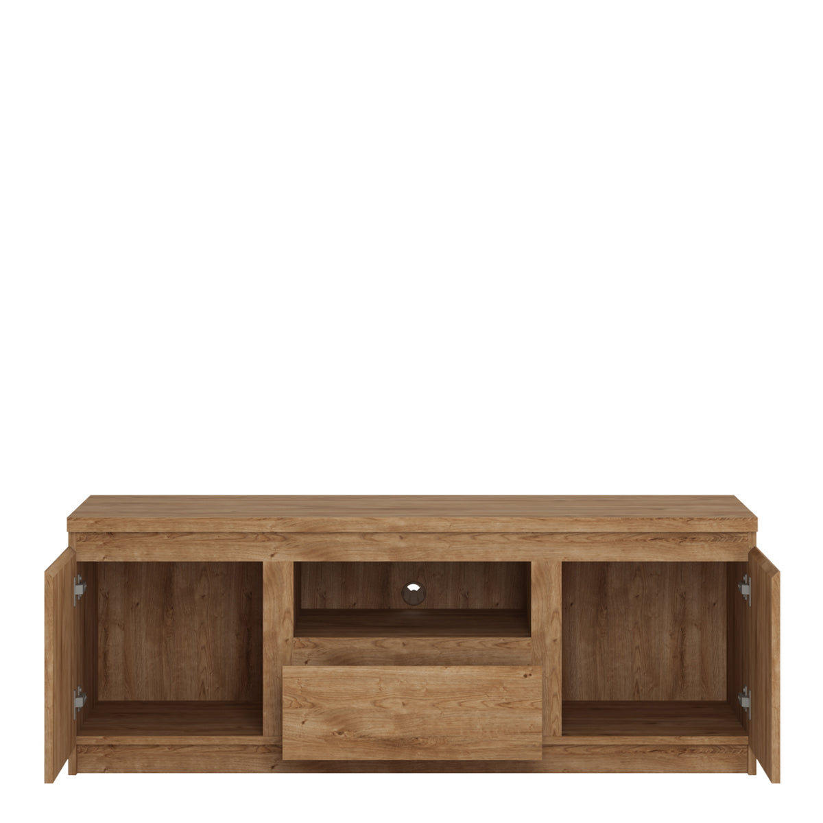 Faraday 2 Door 1 Drawer 136cm wide TV Cabinet in Oak