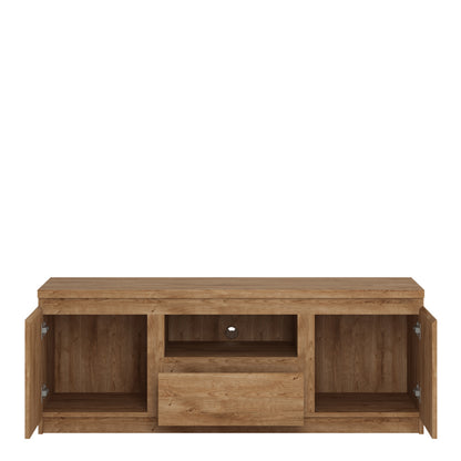 Faraday 2 Door 1 Drawer 136cm wide TV Cabinet in Oak