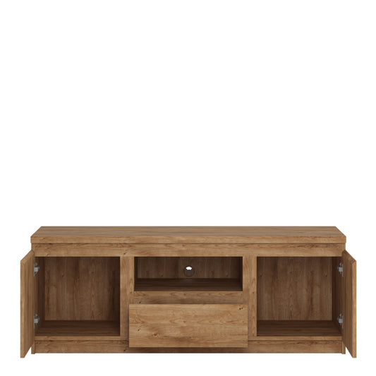 Faraday 2 Door 1 Drawer 136cm wide TV Cabinet in Oak