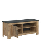 Raif 1 Door 138 cm TV Cabinet in Chestnut and Matera Grey