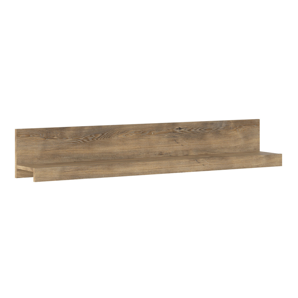 Raif 135cm Wide Wall Shelf in Chestnut and Matera Grey