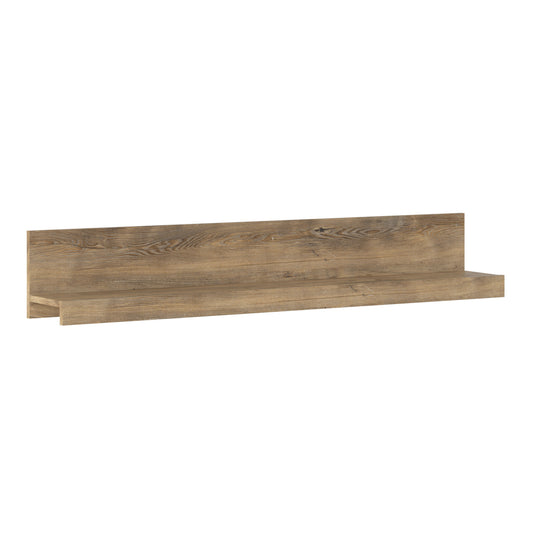 Raif 135cm Wide Wall Shelf in Chestnut and Matera Grey