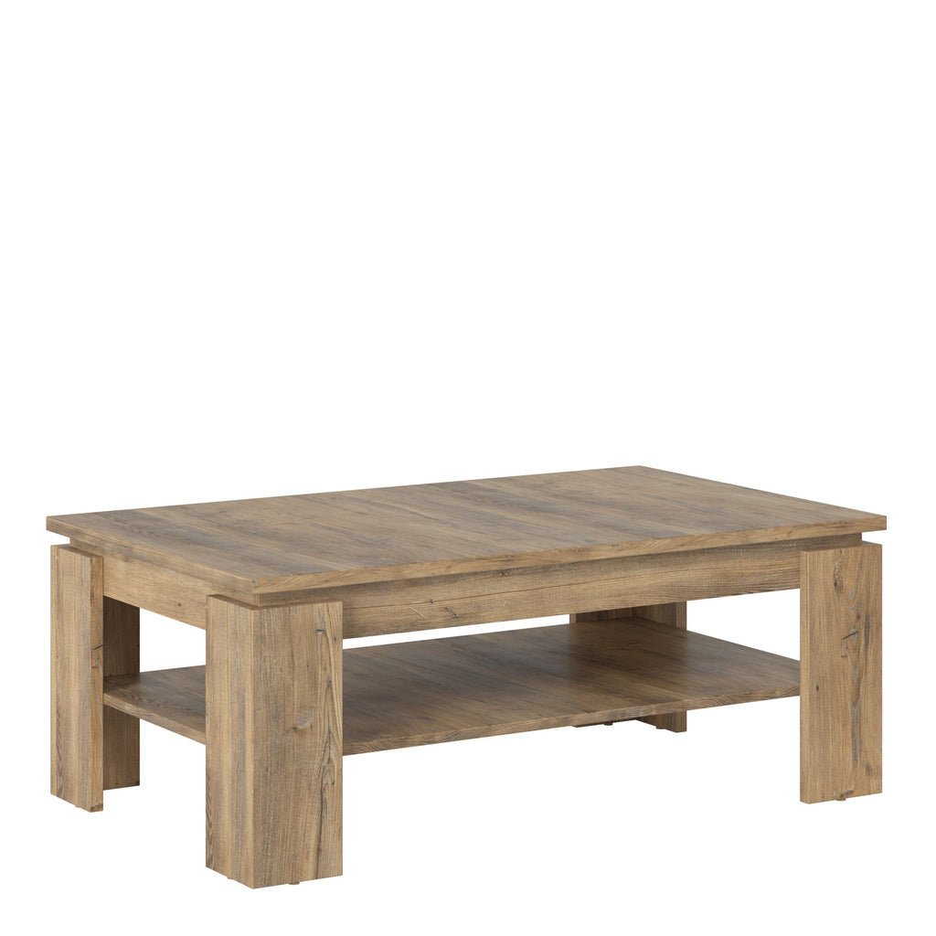 Raif Large Coffee Table in Chestnut and Matera Grey