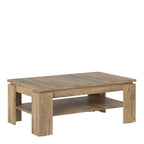 Raif Large Coffee Table in Chestnut and Matera Grey