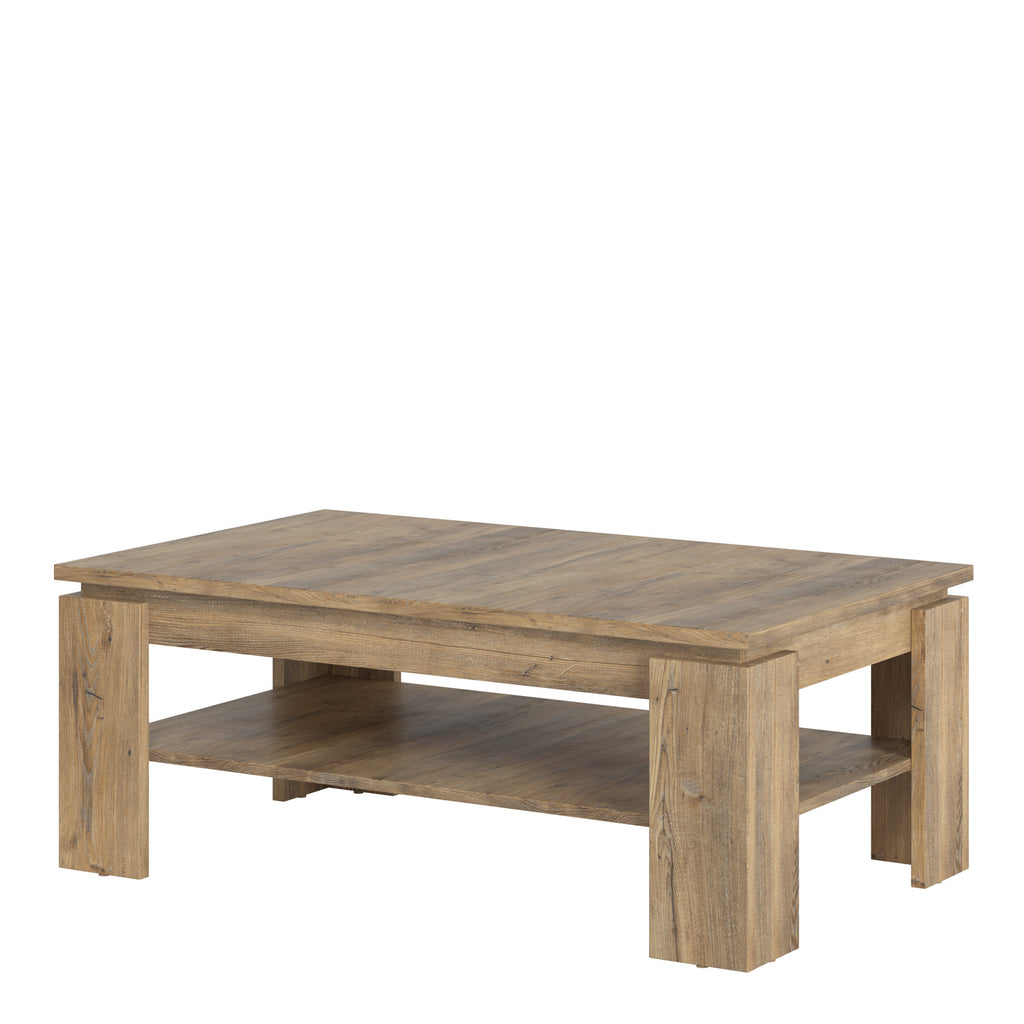 Raif Large Coffee Table in Chestnut and Matera Grey