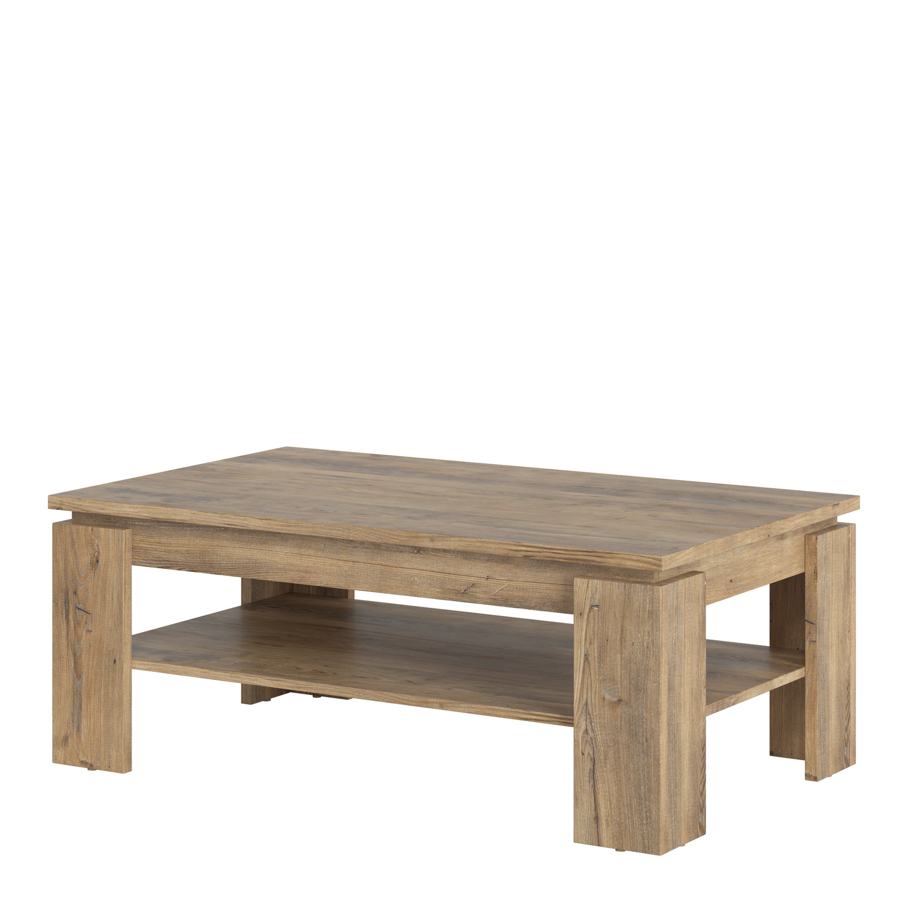 Raif Large Coffee Table in Chestnut and Matera Grey