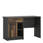 Brandon Desk / Dressing Table with 1 Door and 1 Drawer in Walnut and Dark Matera Grey
