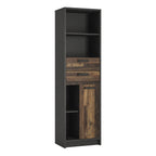 Brandon Bookcase in Walnut and Dark Matera Grey