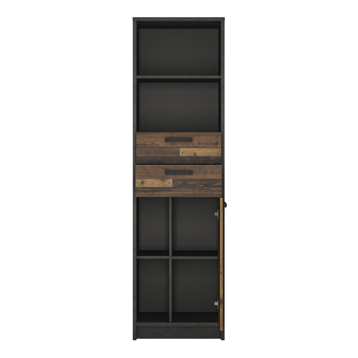 Brandon Bookcase in Walnut and Dark Matera Grey