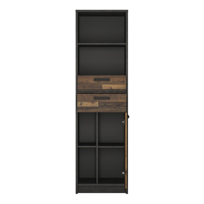 Brandon Bookcase in Walnut and Dark Matera Grey