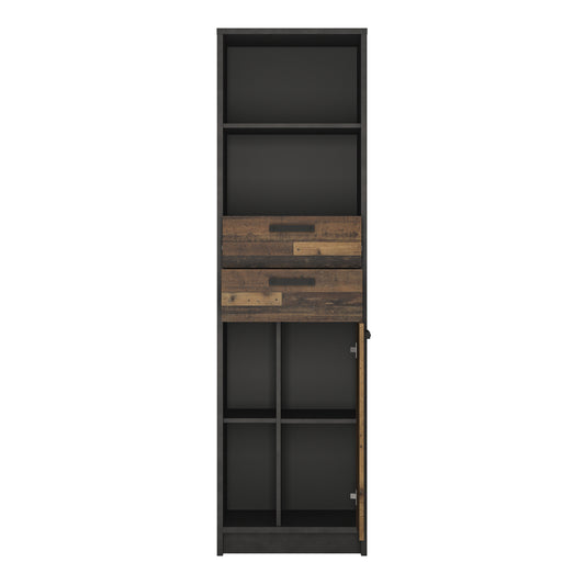 Brandon Bookcase in Walnut and Dark Matera Grey