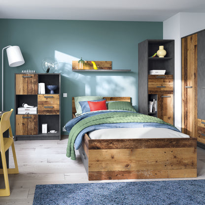 Brandon Underbed Drawer in Walnut and Dark Matera Grey
