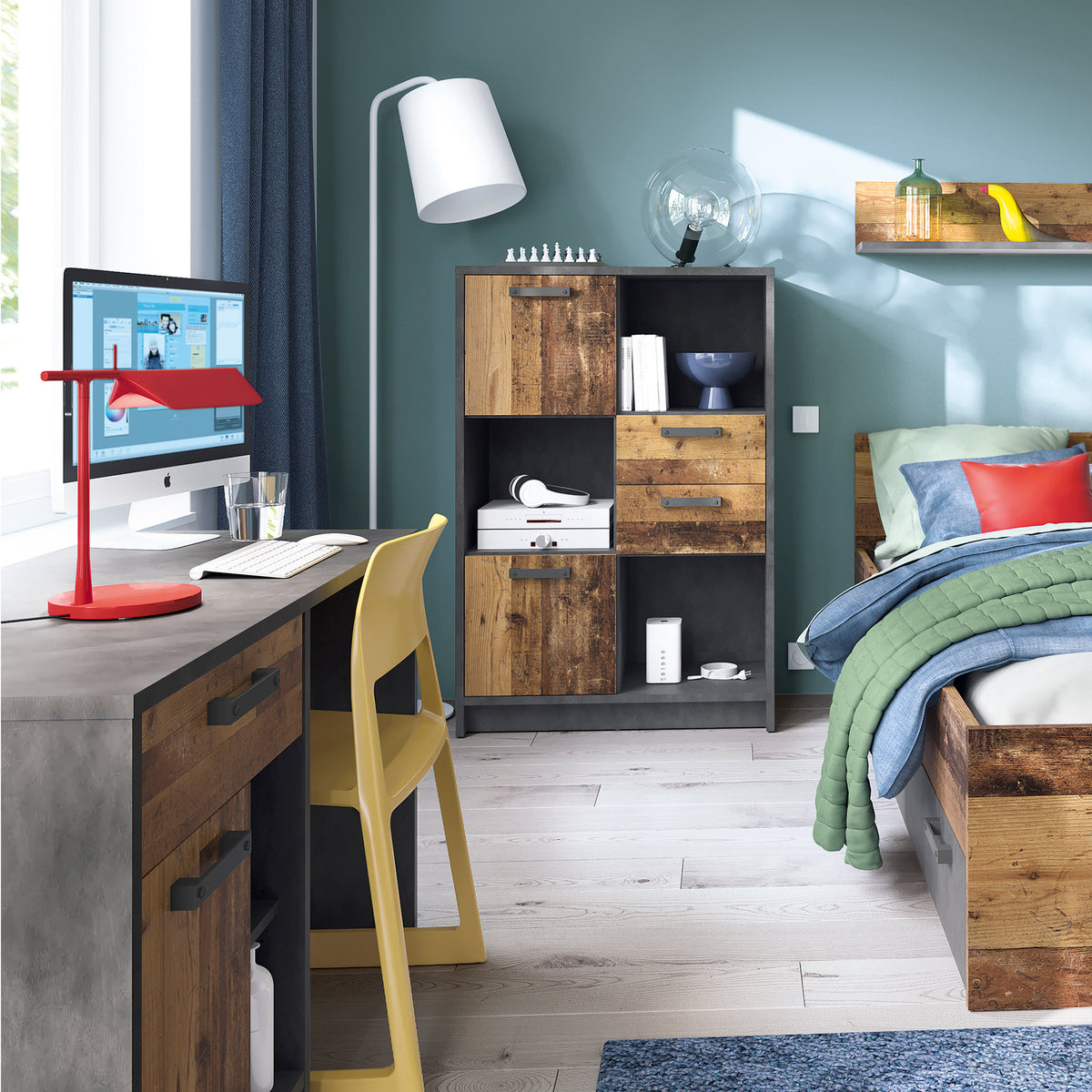 Brandon Single Bed 90cm in Walnut