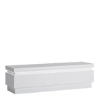 Lucille 2 Drawer TV Cabinet (including LED lighting) in White and High Gloss