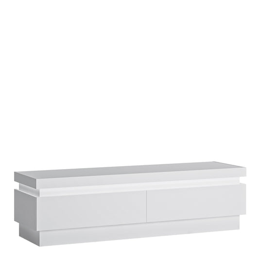Lucille 2 Drawer TV Cabinet (including LED lighting) in White and High Gloss