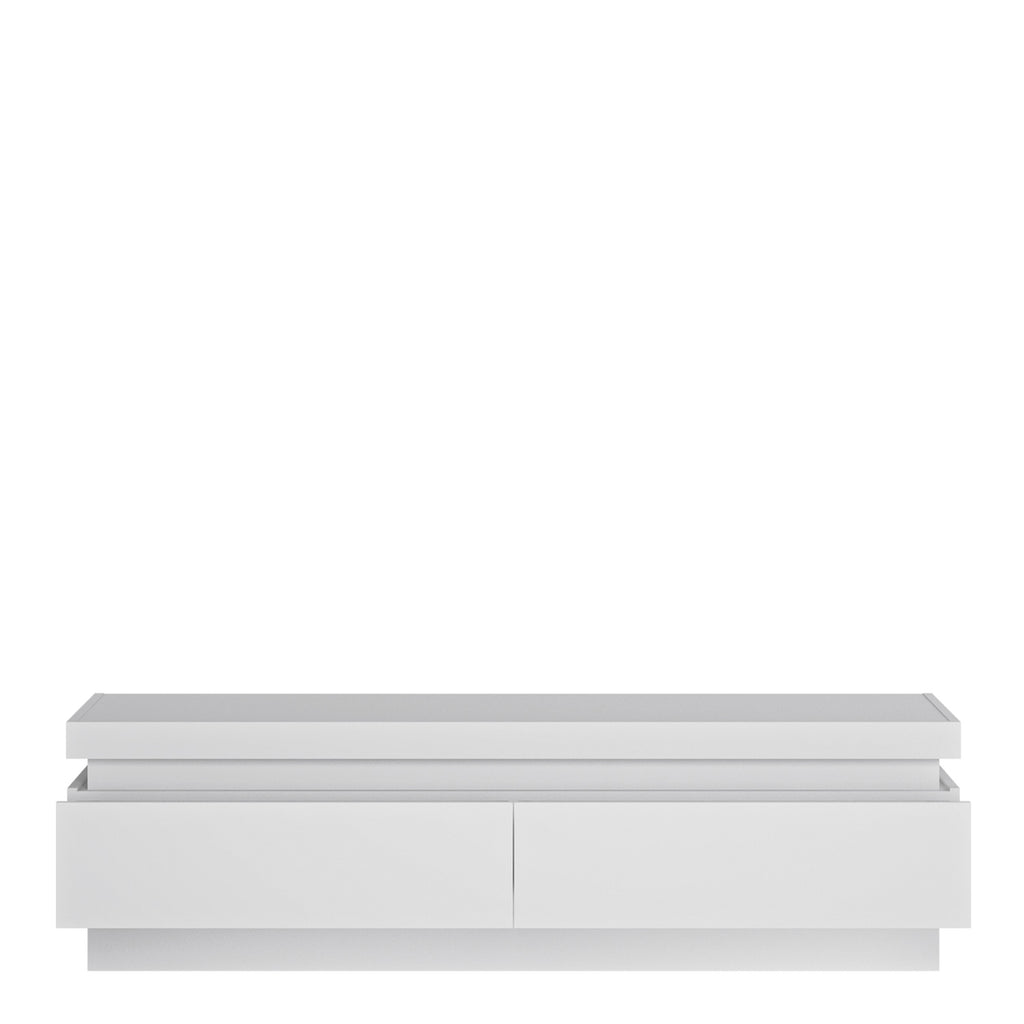 Lucille 2 Drawer TV Cabinet (including LED lighting) in White and High Gloss