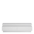 Lucille 2 Drawer TV Cabinet (including LED lighting) in White and High Gloss