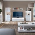 Lucille 2 Drawer TV Cabinet (including LED lighting) in White and High Gloss