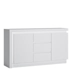Lucille 2 Door 3 Drawer Sideboard (including LED lighting) in White and High Gloss