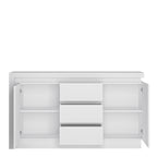 Lucille 2 Door 3 Drawer Sideboard (including LED lighting) in White and High Gloss