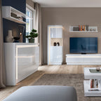 Lucille 2 Door 3 Drawer Sideboard (including LED lighting) in White and High Gloss