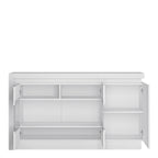 Lucille 3 Door Glazed Sideboard (including LED lighting) in White and High Gloss