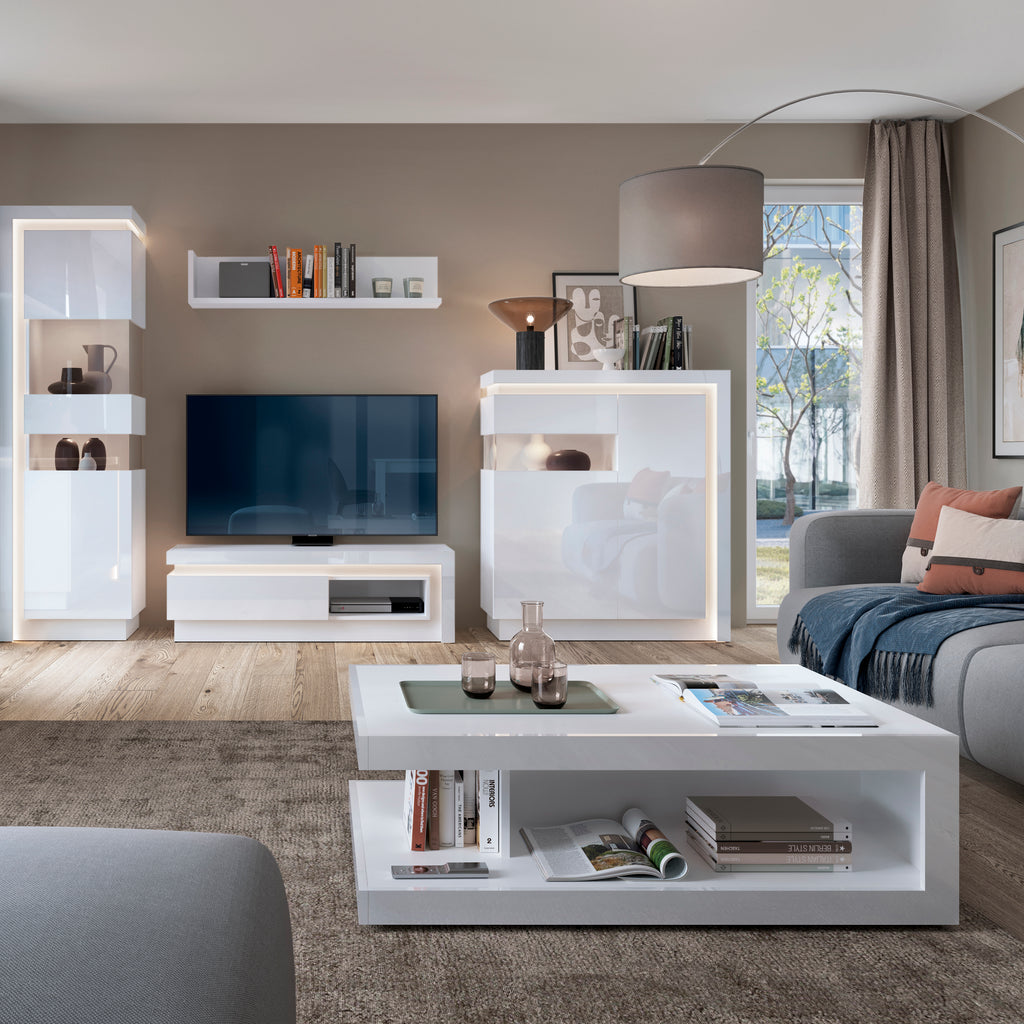 Lucille Coffee Table in White and High Gloss