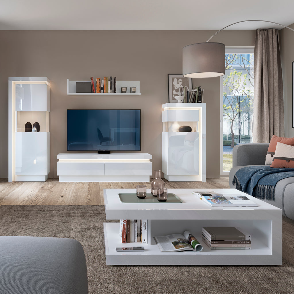 Lucille Coffee Table in White and High Gloss