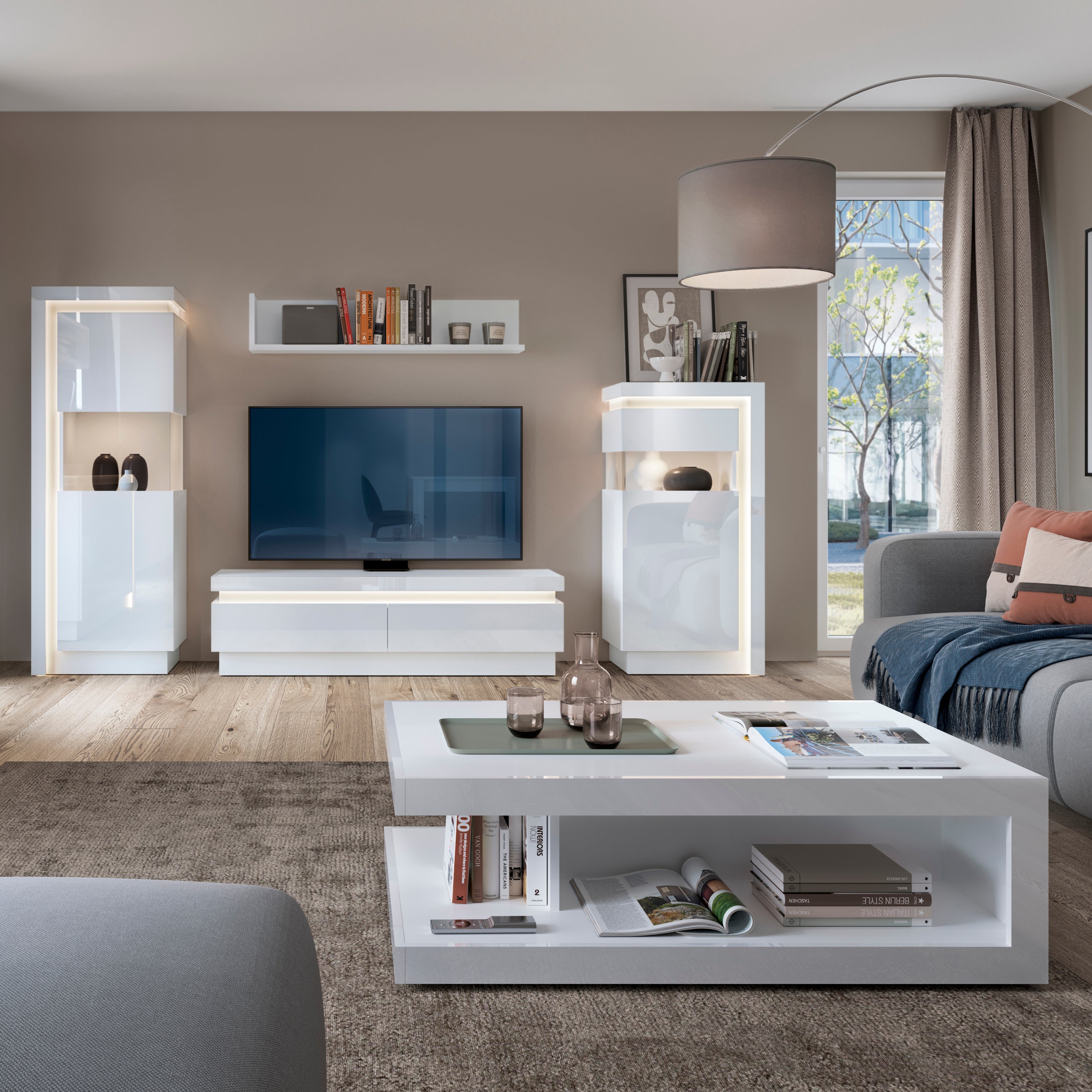 Lucille Coffee Table in White and High Gloss