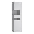 Lucille Tall Narrow Display Cabinet (LHD) (including LED lighting) in White and High Gloss