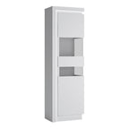 Lucille Tall Narrow Display Cabinet (RHD) (including LED lighting) in White and High Gloss