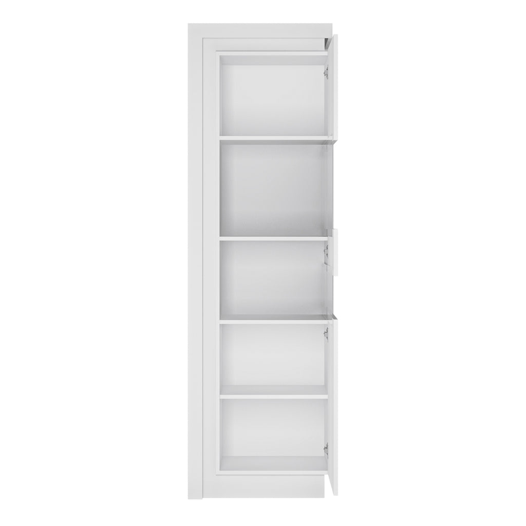 Lucille Tall Narrow Display Cabinet (RHD) (including LED lighting) in White and High Gloss