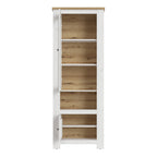 Cleo 2 Door Display Cabinet in White and Oak