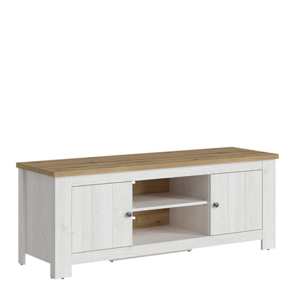 Cleo 2 Door TV Unit in White and Oak (154cm)