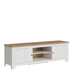 Cleo 2 Door Wide TV Unit in White and Oak (189cm)