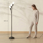 Modern Standing Lamp, 3-Light Upright Floor Lamps for Living Room, Black