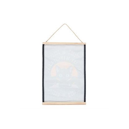 In My Witch Era Bat Cat Fabric Wall Hanging
