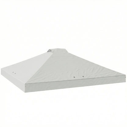 Outsunny Gazebo Roof Replacement UV50+ Waterproof Pop Up Canopy Cover with 8 Drainage Holes 3 x 3 m White