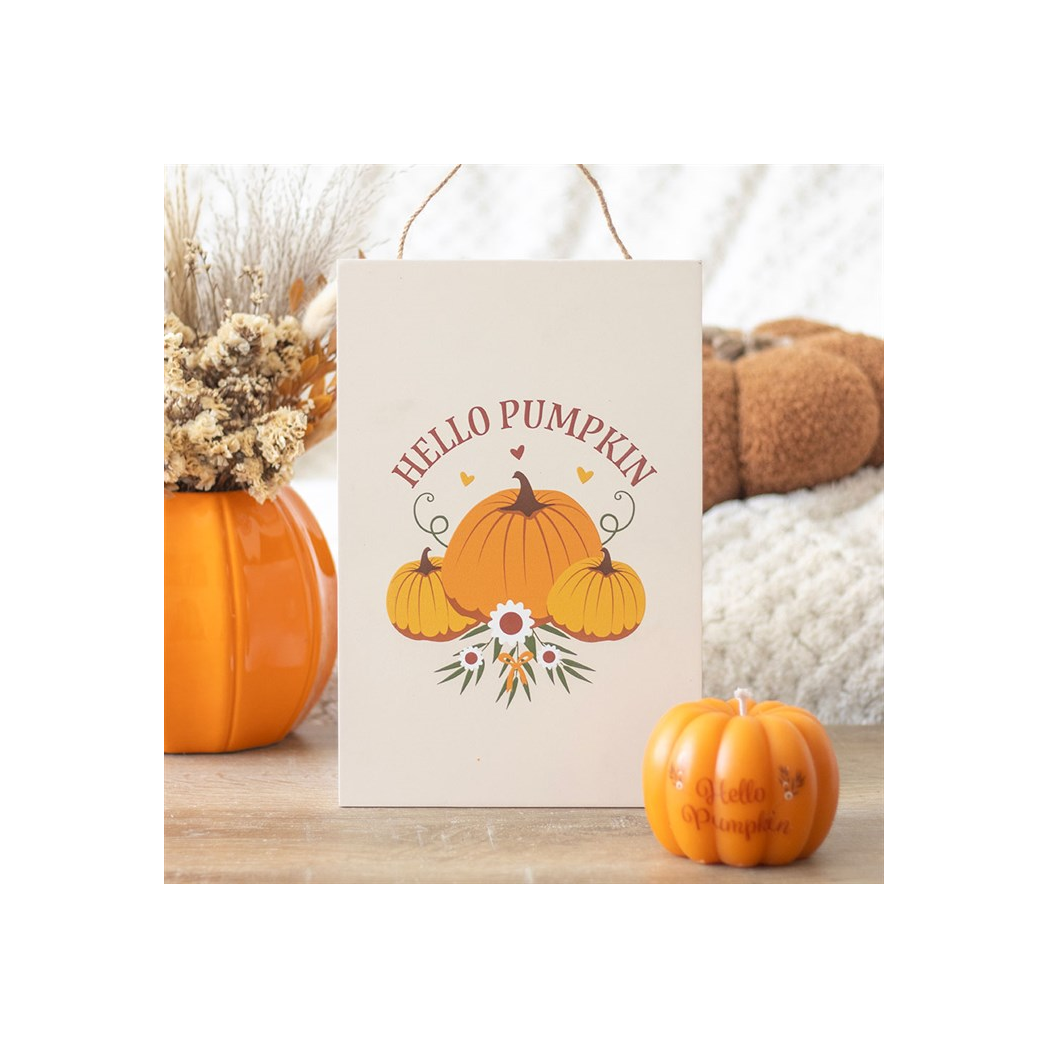 Autumn Days Hello Pumpkin Hanging Sign
