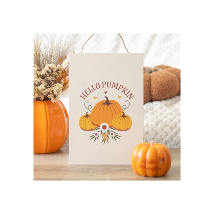 Autumn Days Hello Pumpkin Hanging Sign