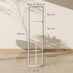 RGB LED Floor Lamp with Shelves, 4-Tier Dimmable Standing Lamp with Remote Control, Oak