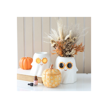 Groovy Floral Pumpkin Oil Burner