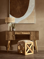 Freya Wood Veneer Desk with Storage