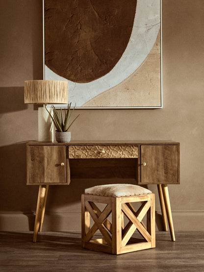 Freya Wood Veneer Desk with Storage