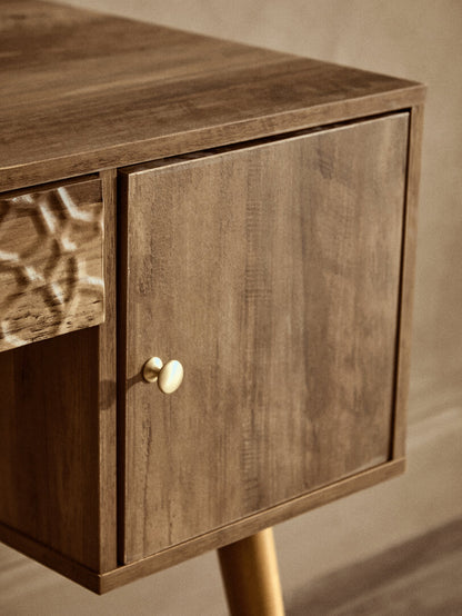 Freya Wood Veneer Desk with Storage