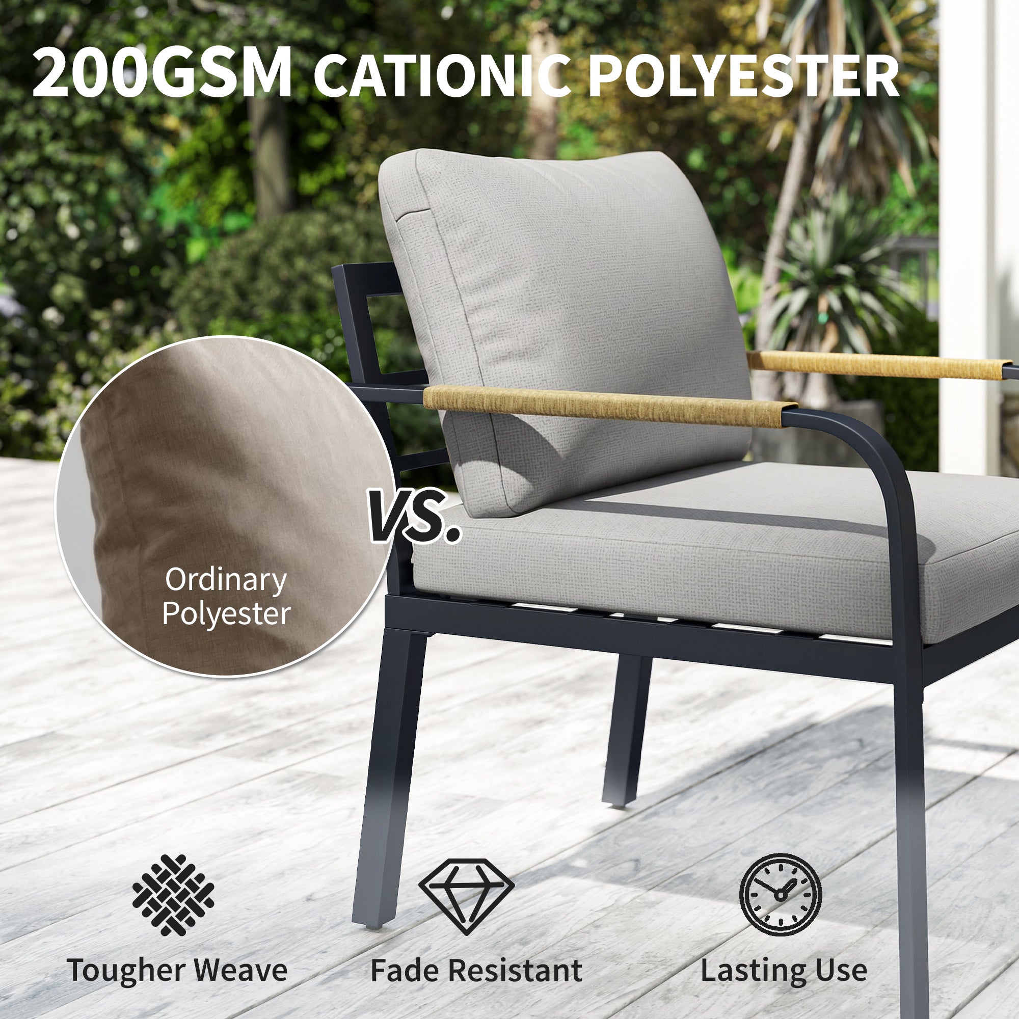 Outsunny 7 Seater Garden Furniture Set, Metal Garden Sofa Set with Cushions, Outdoor Furniture Conversation Sets, Light Grey