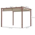 Outsunny 3 x 3 m Retractable Roof Pergola - Natural Wood Finish