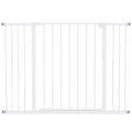 PawHut Dog Gate Pet Safety Gate Stair Barrier Pressure Mount Adjustable 76-82/86-97/101-107 cm, White